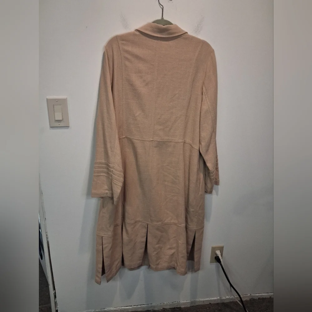 Soft Surroundings Long Open-Front Coat in Beige